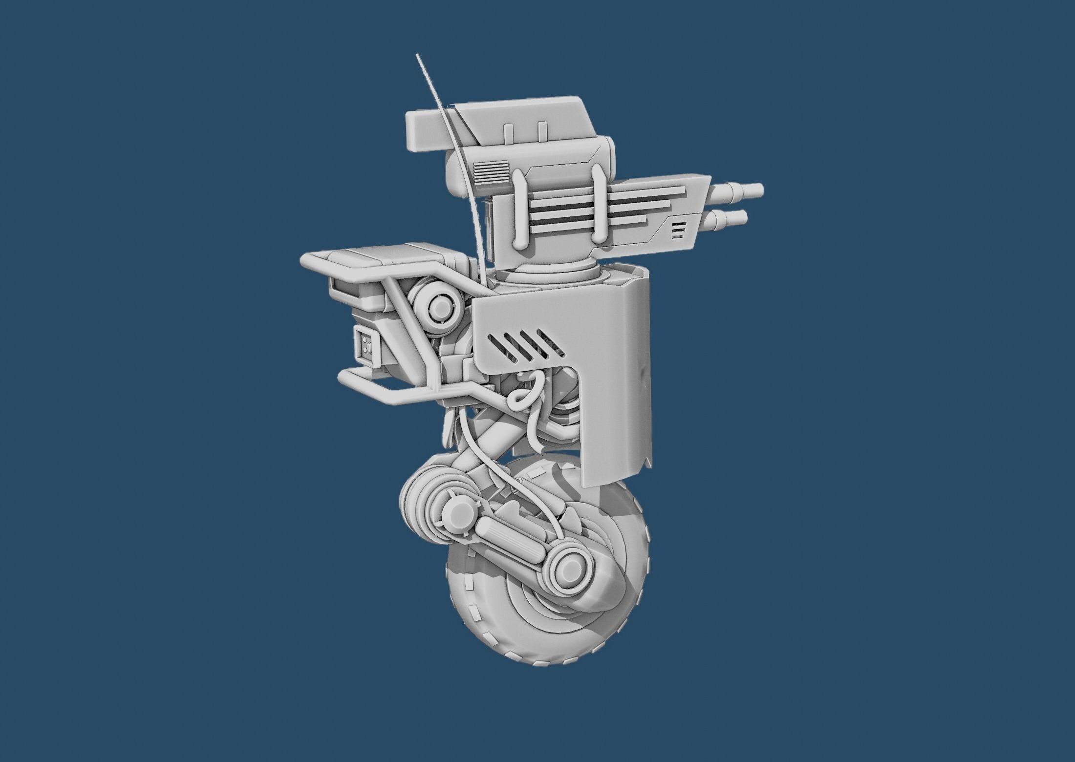 SCIFI TURRET ROBOT 3D model_5
