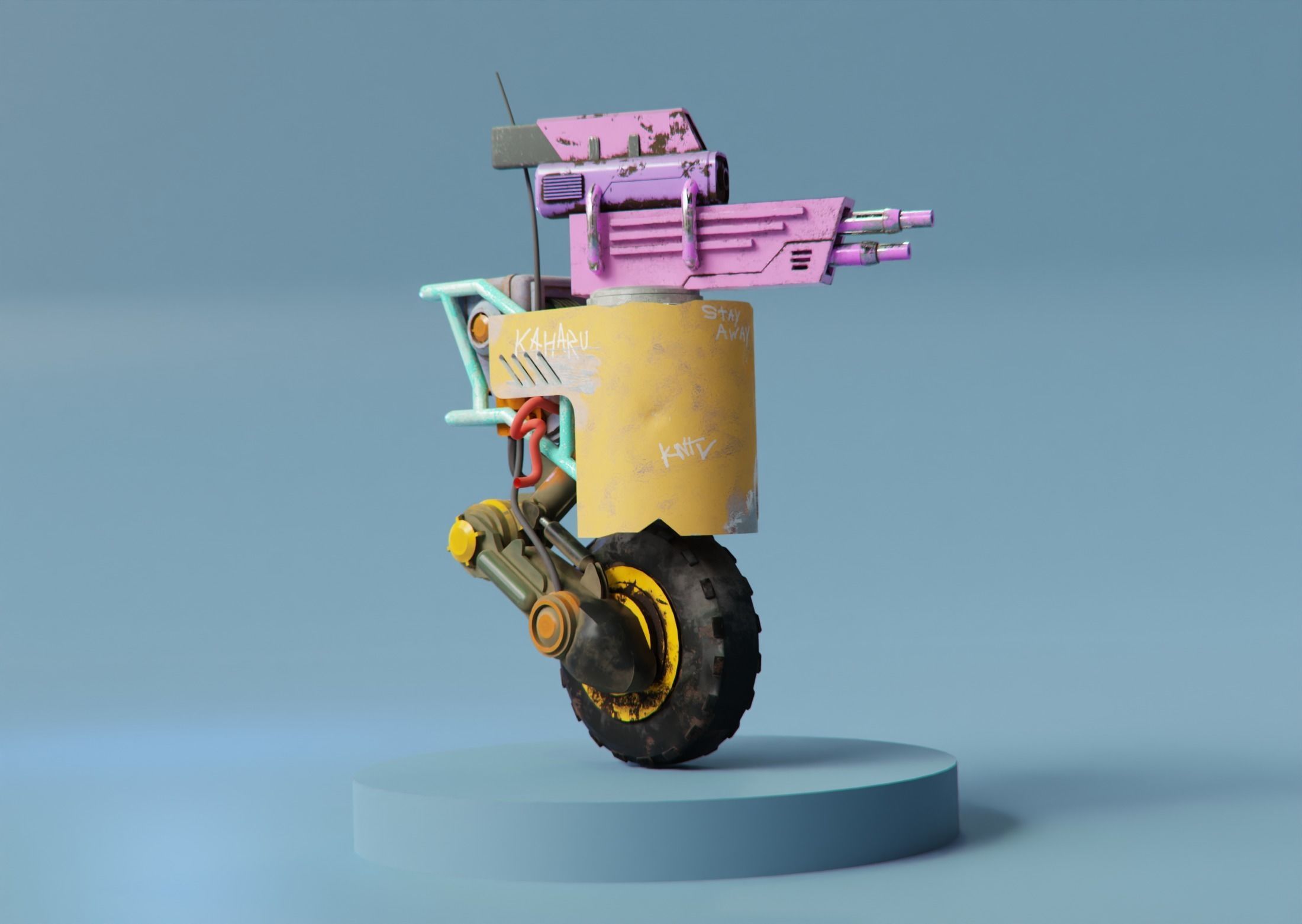 SCIFI TURRET ROBOT 3D model_2