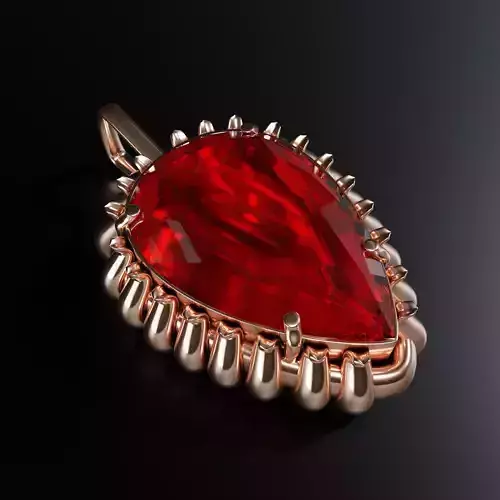 Gold pendant with ruby gemstone