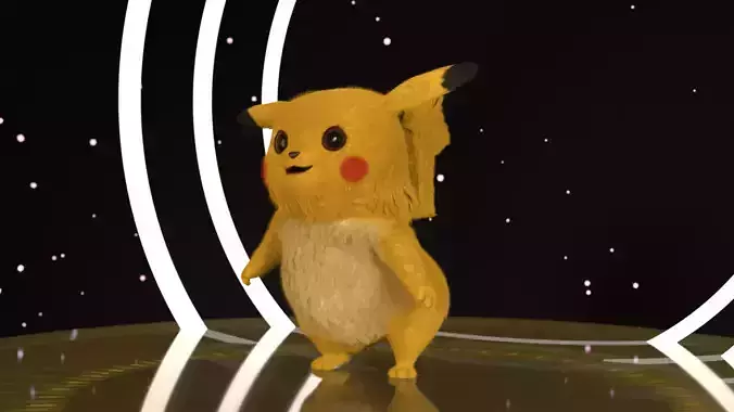 Pikachu Dance  Low-poly 3D model