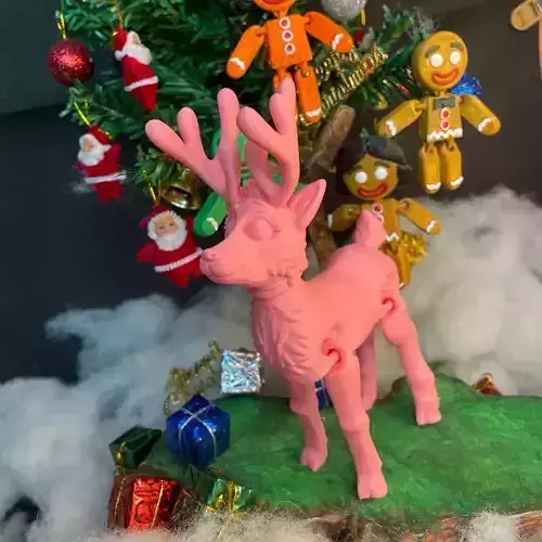 FLEXY PRINT-IN-PLACE REINDEER ARTICULATED 3D print model