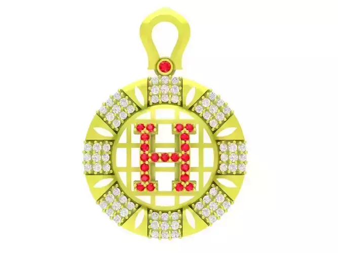 Diamond Letter H Pendant 4212