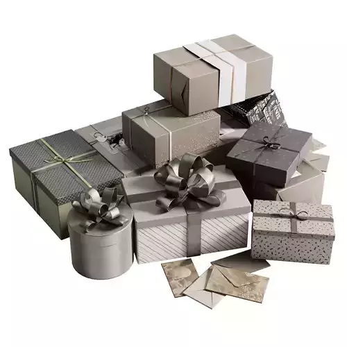 Christmas Gift Boxes and Presents set 01 Low-poly 3D model