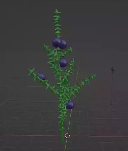 crowberry plant with berries Free 3D model
