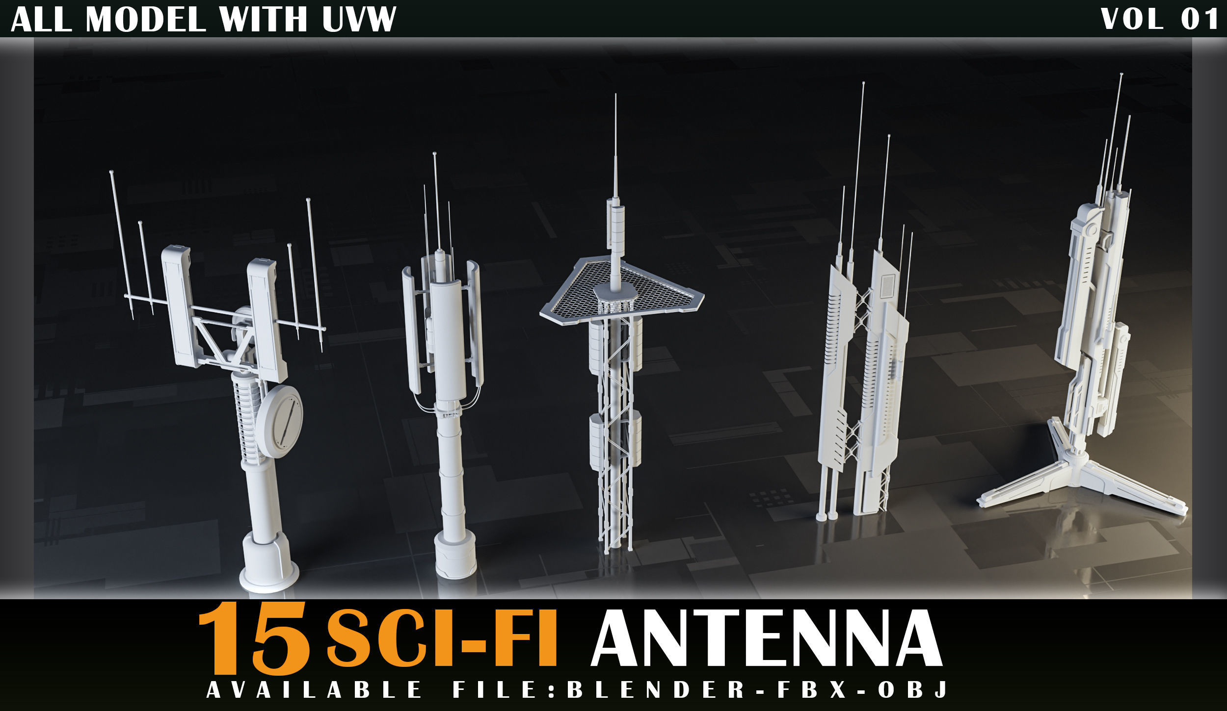 15 SCI-FI ANTENNA VOL 01 3D model_4