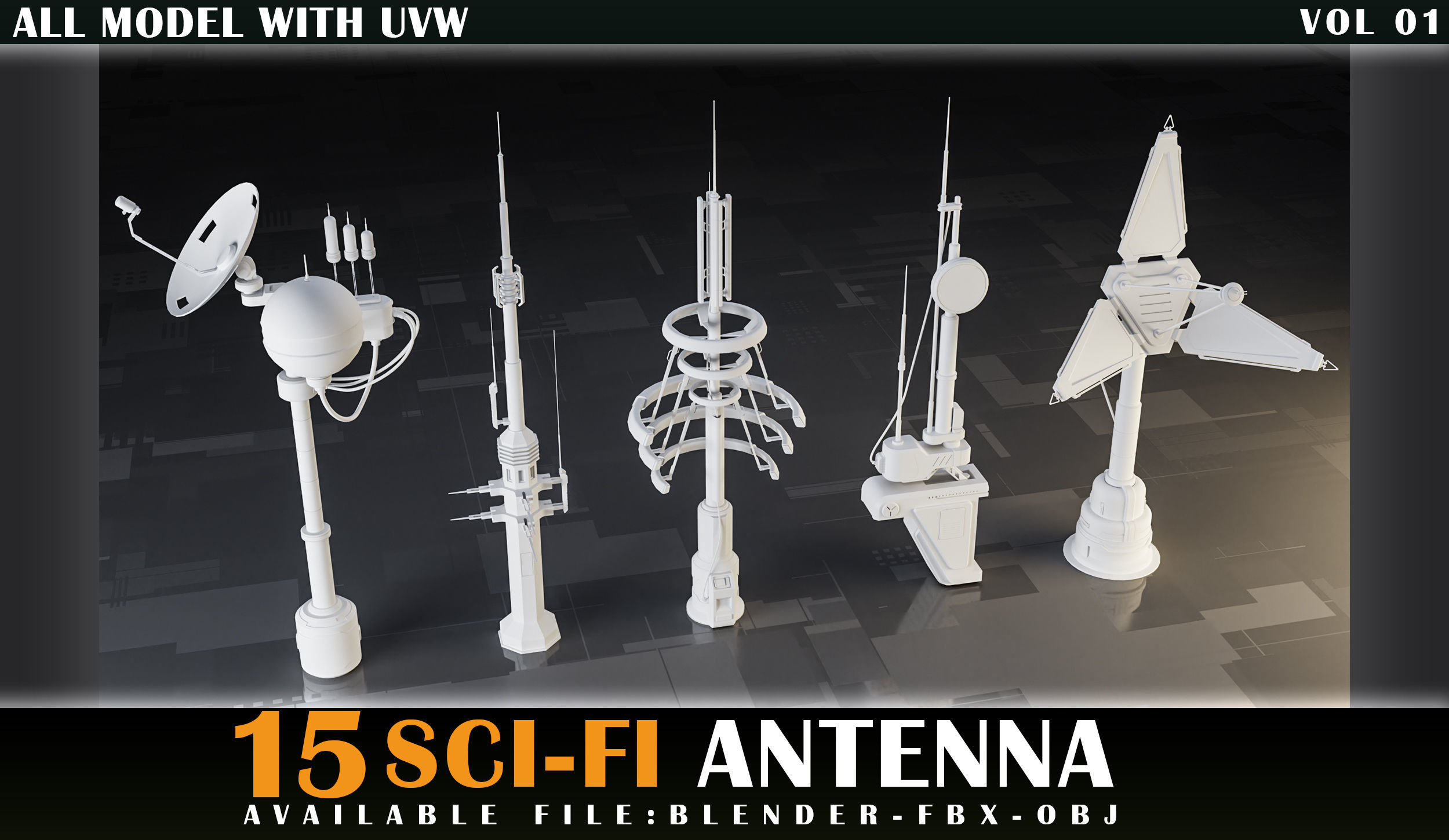 15 SCI-FI ANTENNA VOL 01 3D model_2