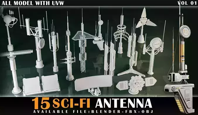 15 SCI-FI ANTENNA VOL 01 3D model