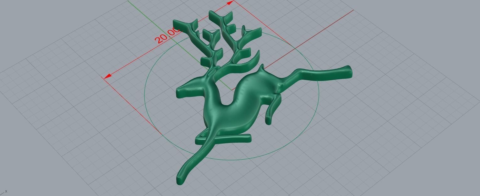 Necklece Element Christmas deer  3D print model_2