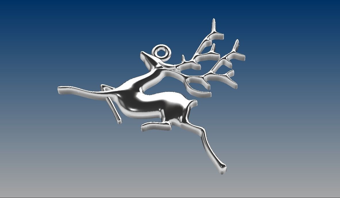 Necklece Element Christmas deer  3D print model_1