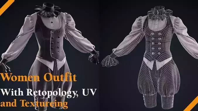 Womens outfit Low-poly 3D model