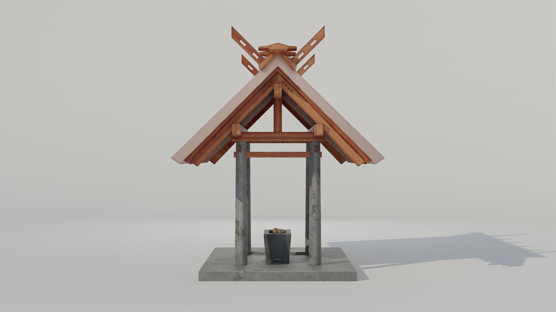 Japanese Temple - Game Ready - PBR Low-poly 3D model_5