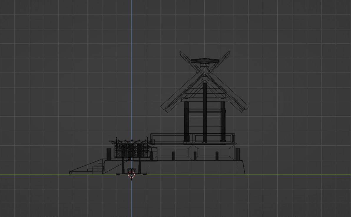 Japanese Temple - Game Ready - PBR Low-poly 3D model_7