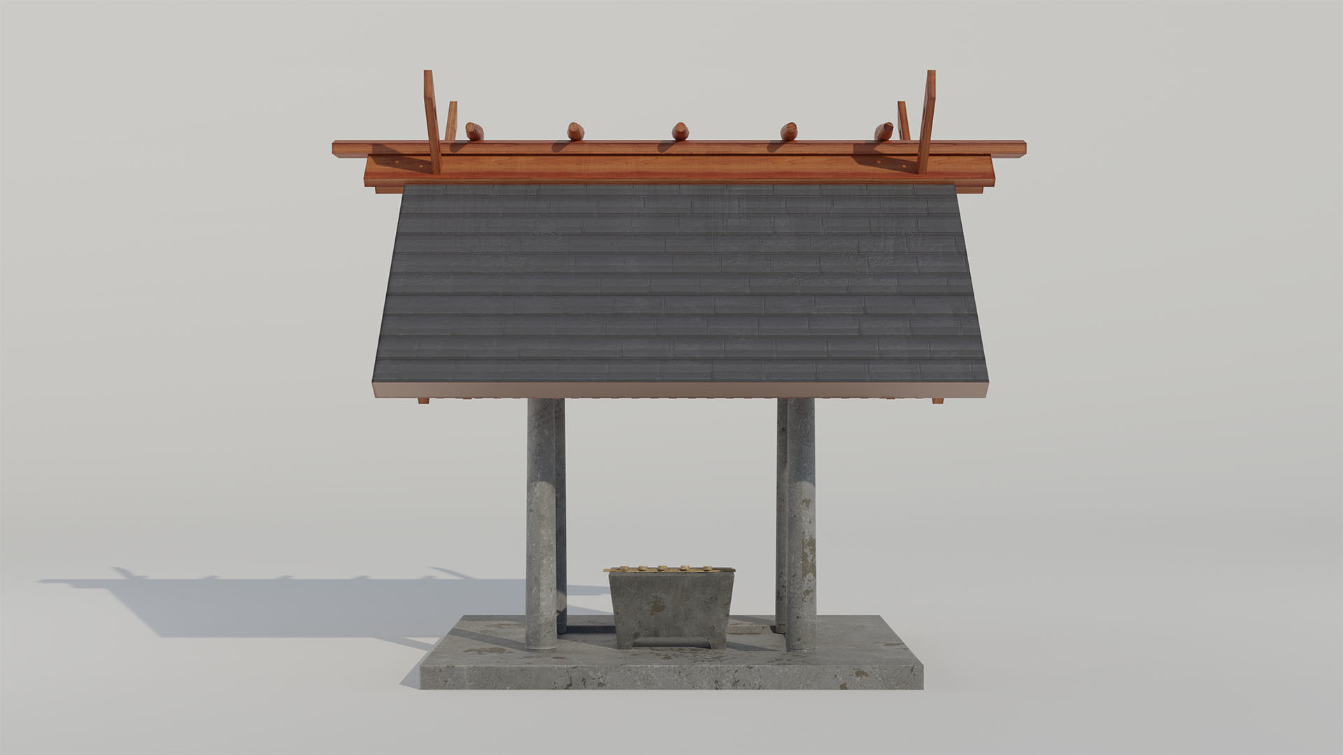 Japanese Temple - Game Ready - PBR Low-poly 3D model_4