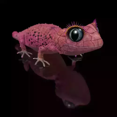 Nephriri Pink Gecko lady High-polygon 3D model full-size texture
