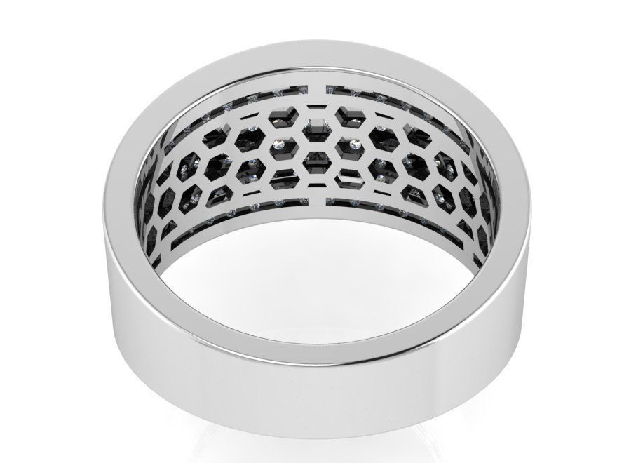 3-Row French Pave Ring 3237 3D print model 3D print model_3