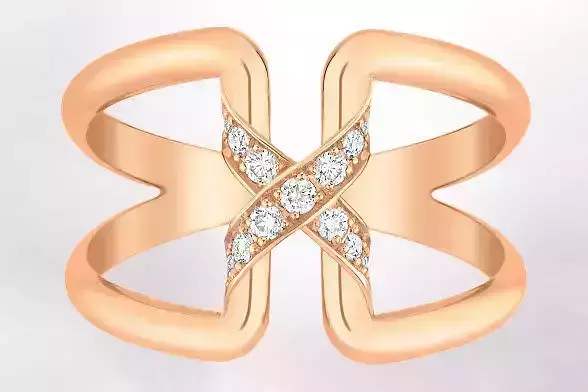 YD151 rose gold ring with diamonds