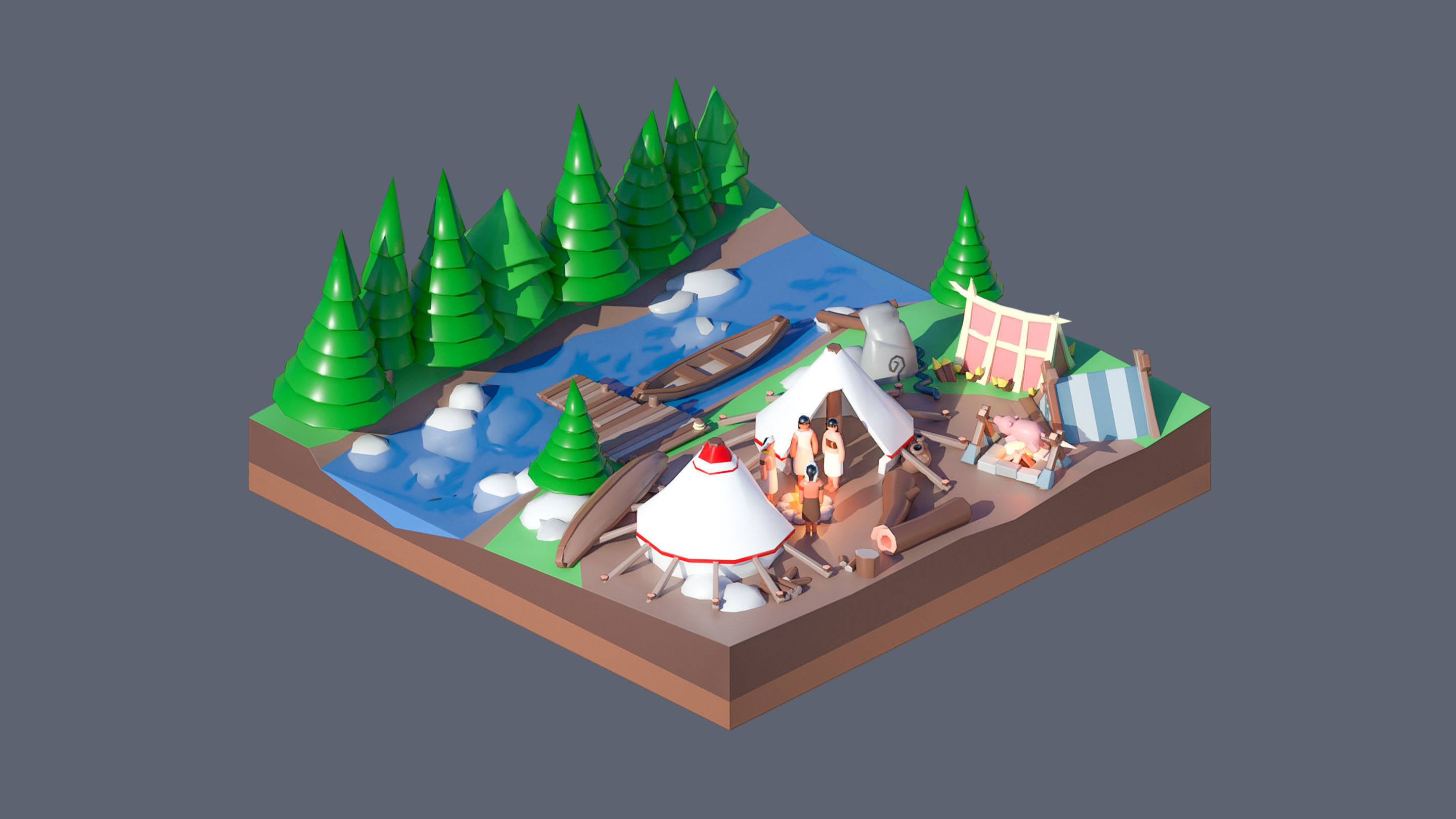 Worlds Casual Low-poly 3D model_70