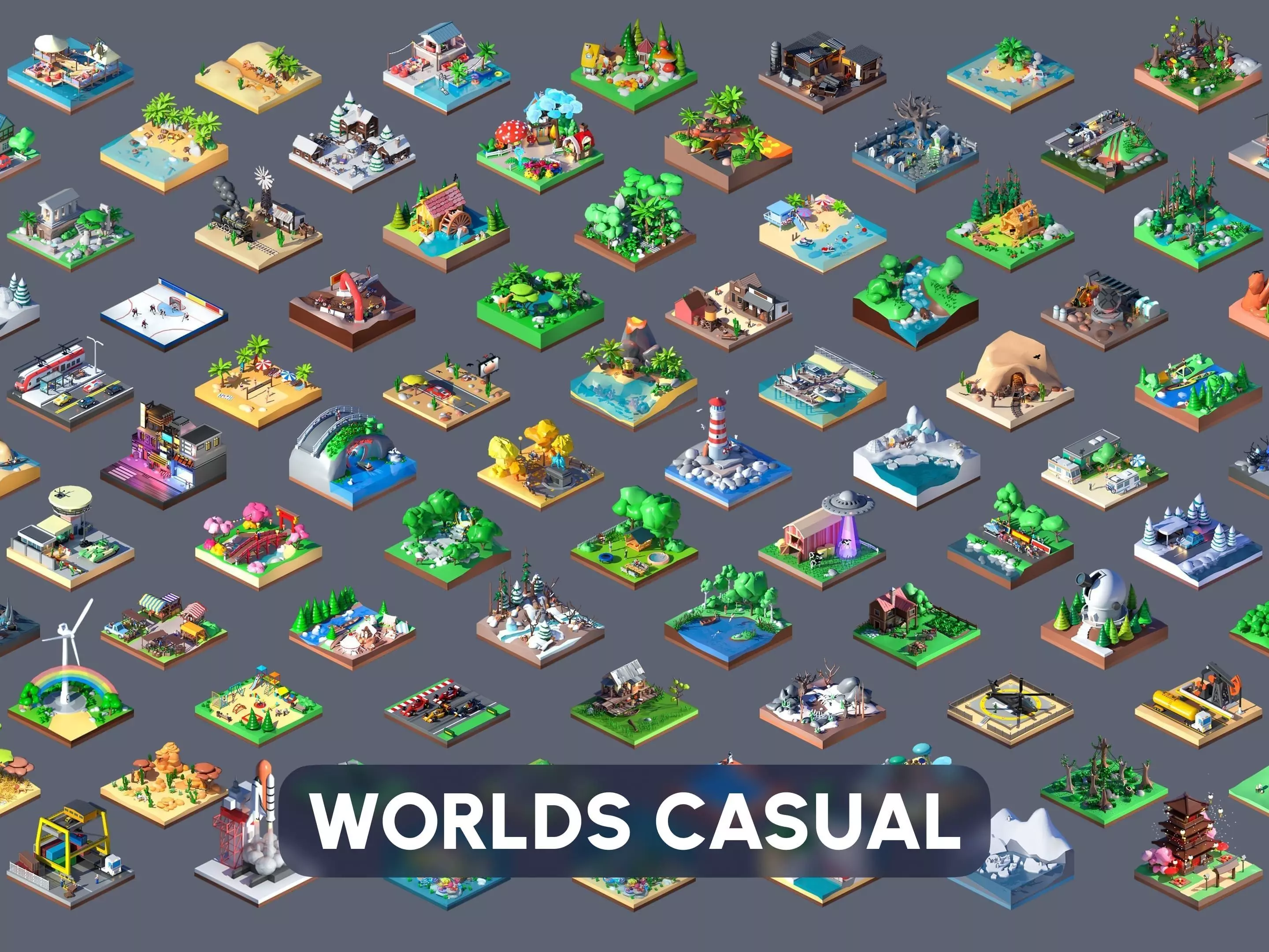 Worlds Casual Low-poly 3D model_0