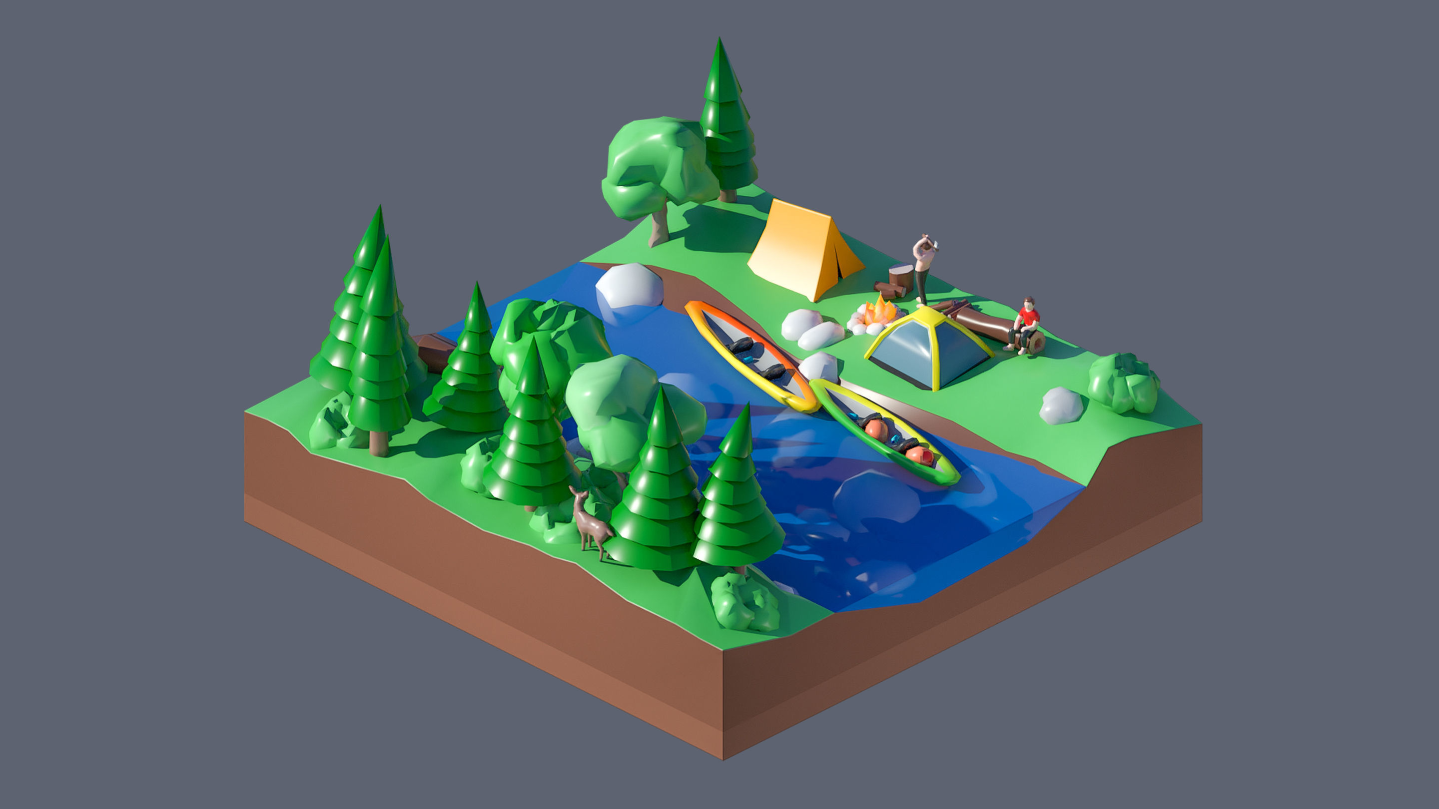 Worlds Casual Low-poly 3D model_49