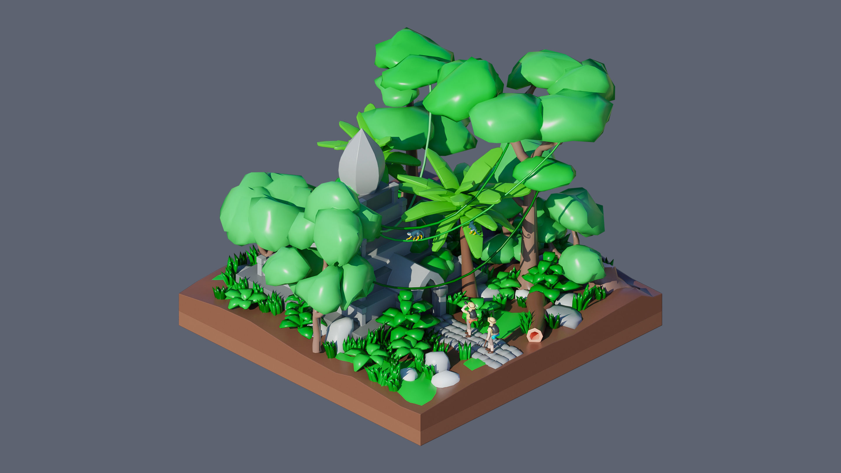 Worlds Casual Low-poly 3D model_3