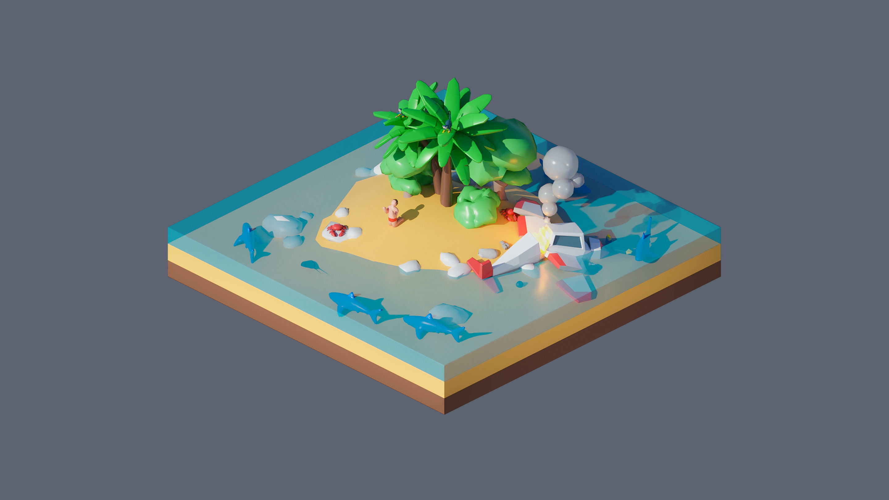 Worlds Casual Low-poly 3D model_17