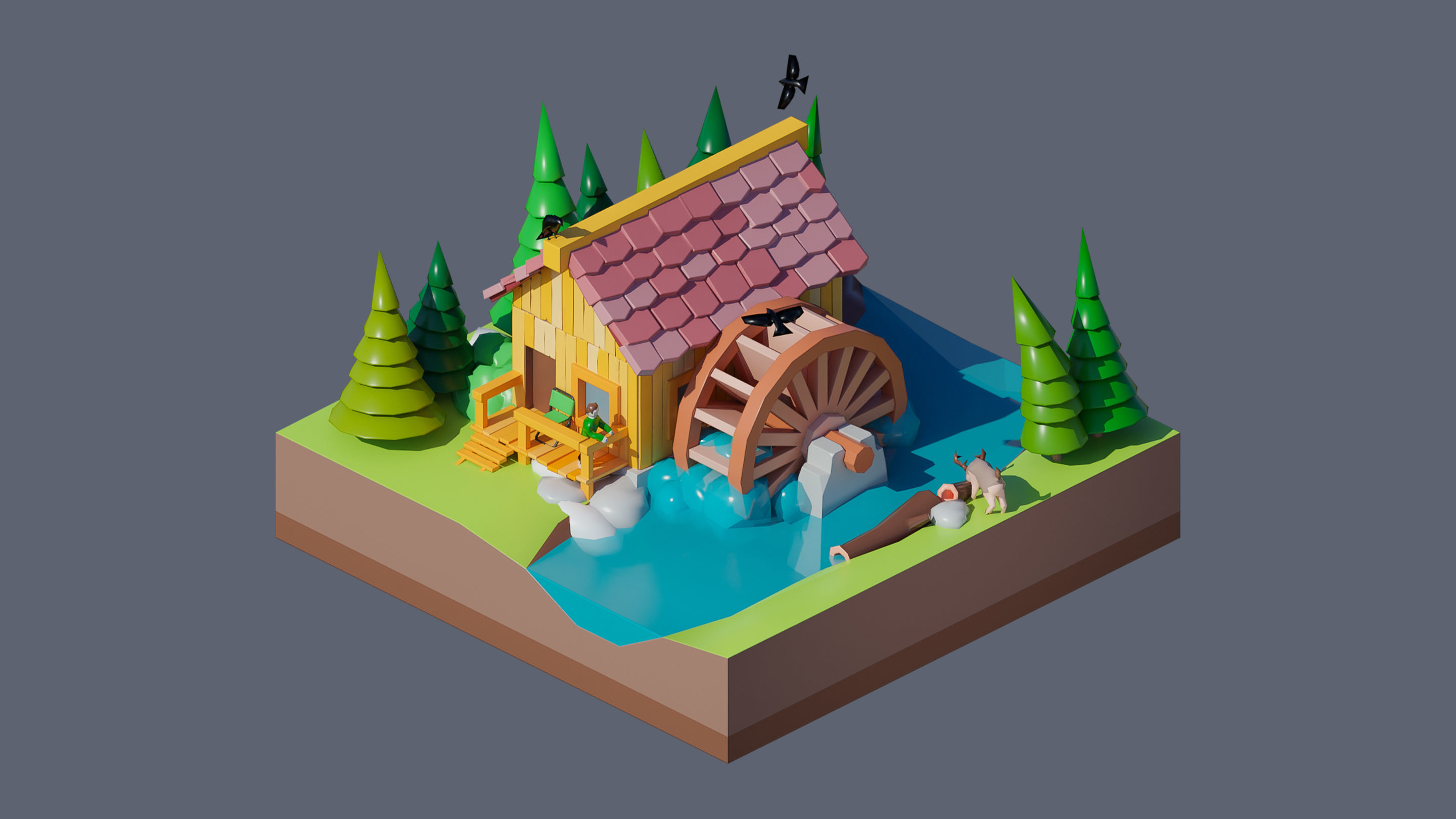 Worlds Casual Low-poly 3D model_12