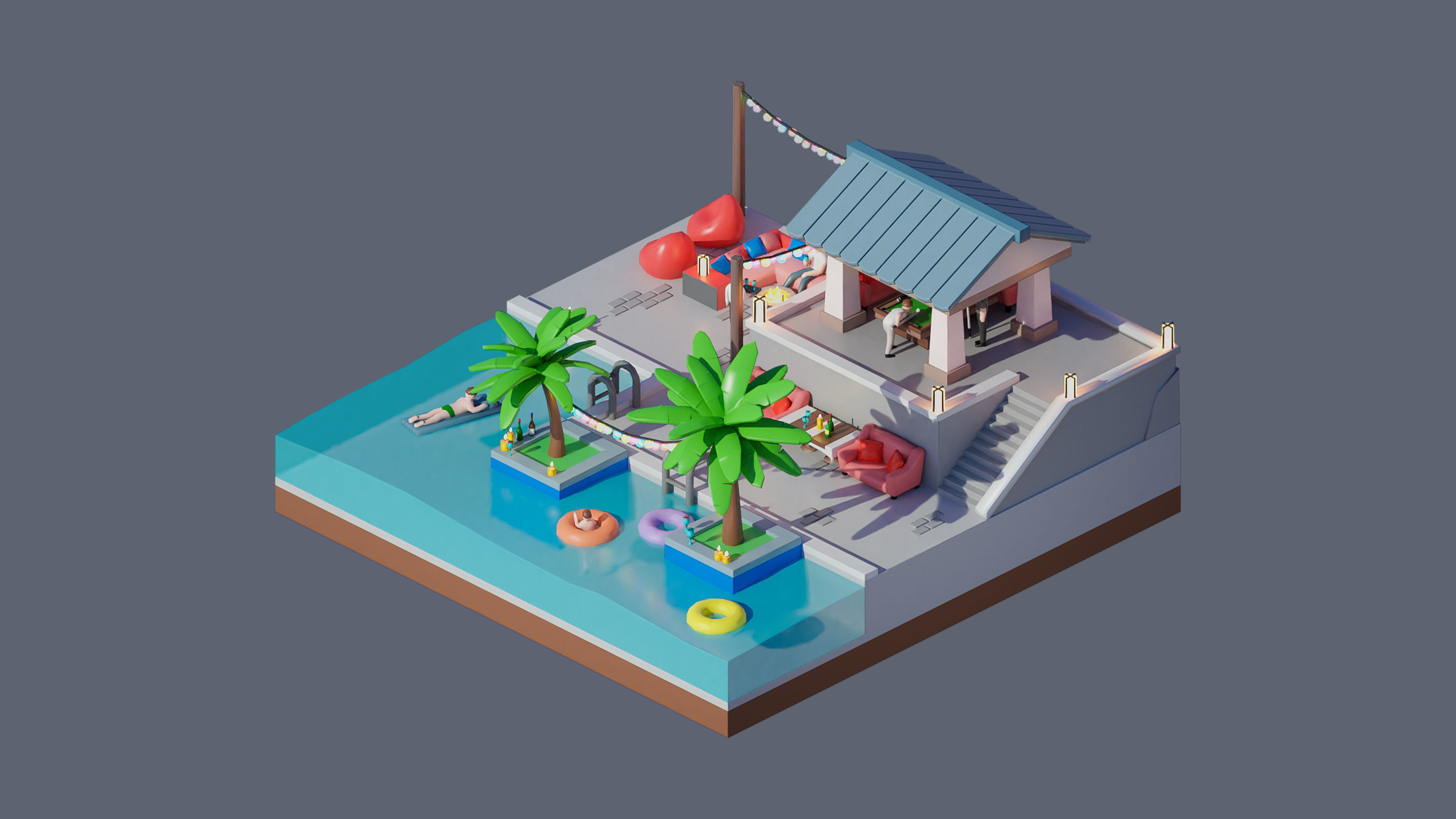 Worlds Casual Low-poly 3D model_9