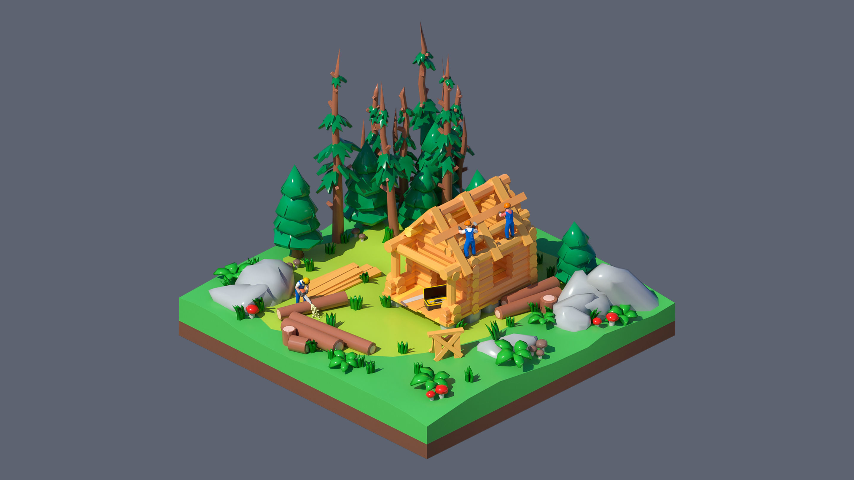 Worlds Casual Low-poly 3D model_29