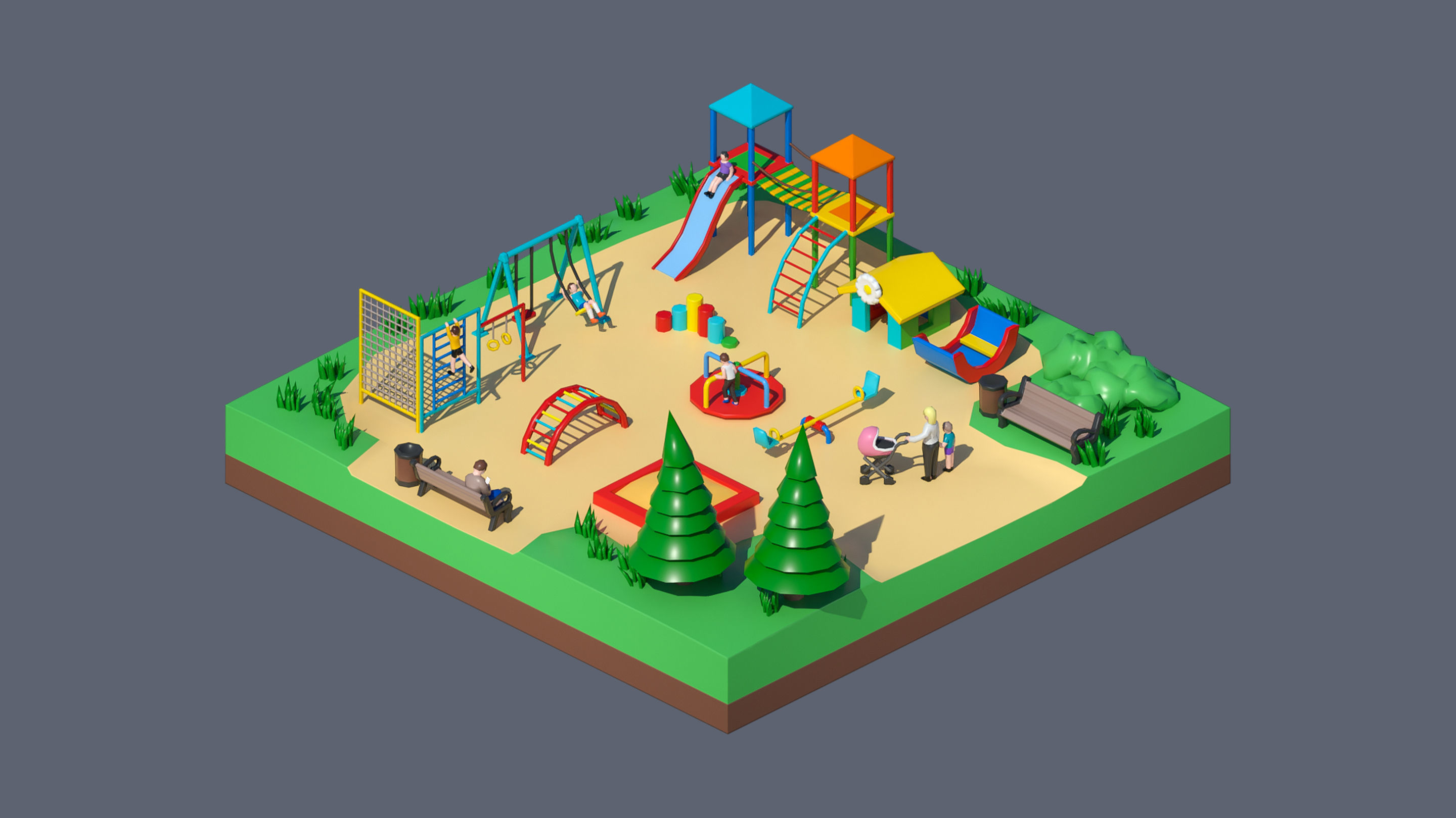 Worlds Casual Low-poly 3D model_96