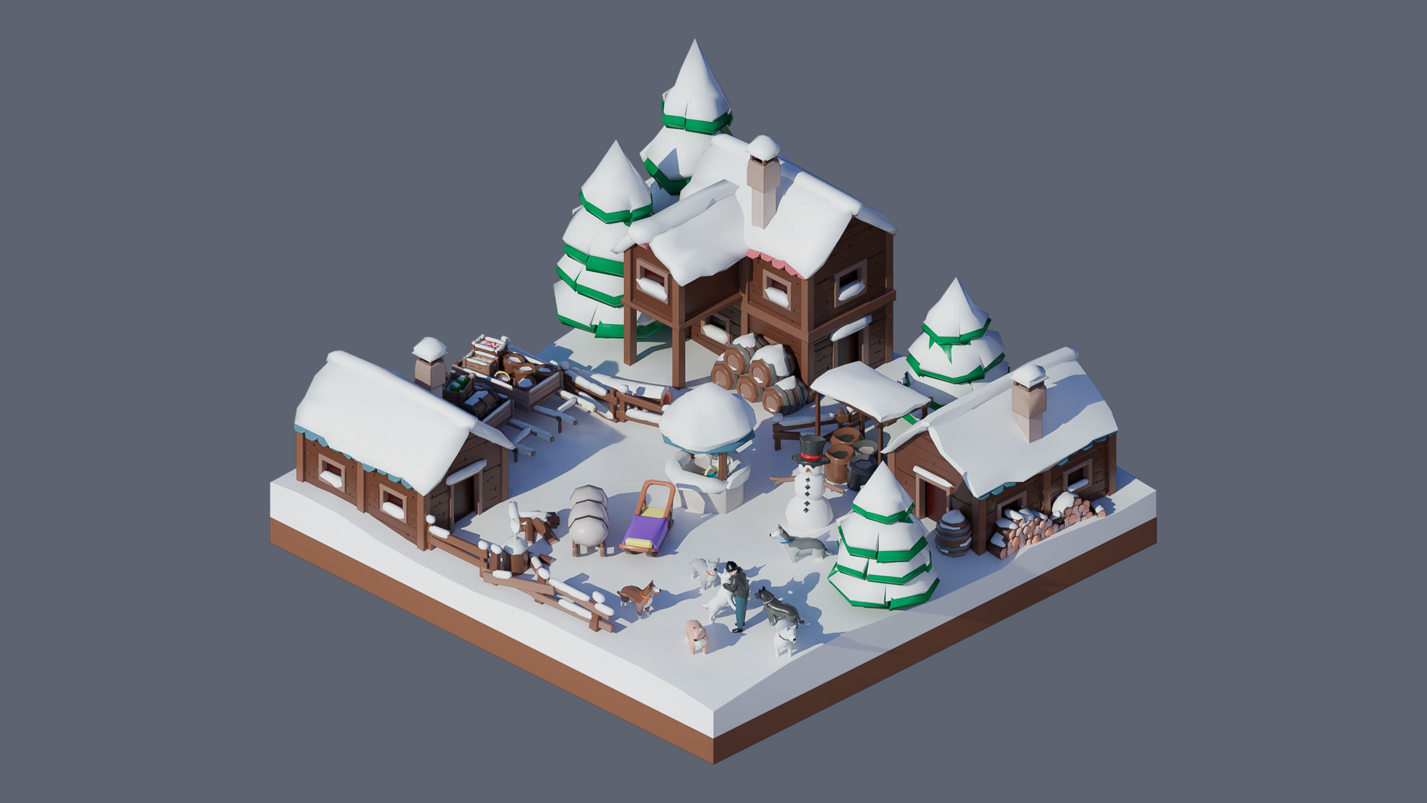 Worlds Casual Low-poly 3D model_8