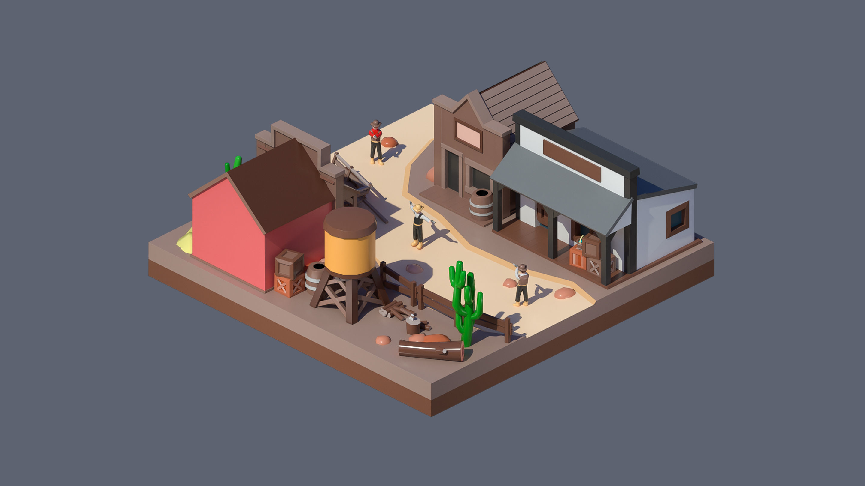 Worlds Casual Low-poly 3D model_36