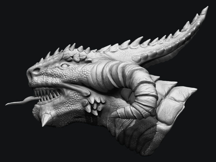 Dragon Head Pack 3D model_25