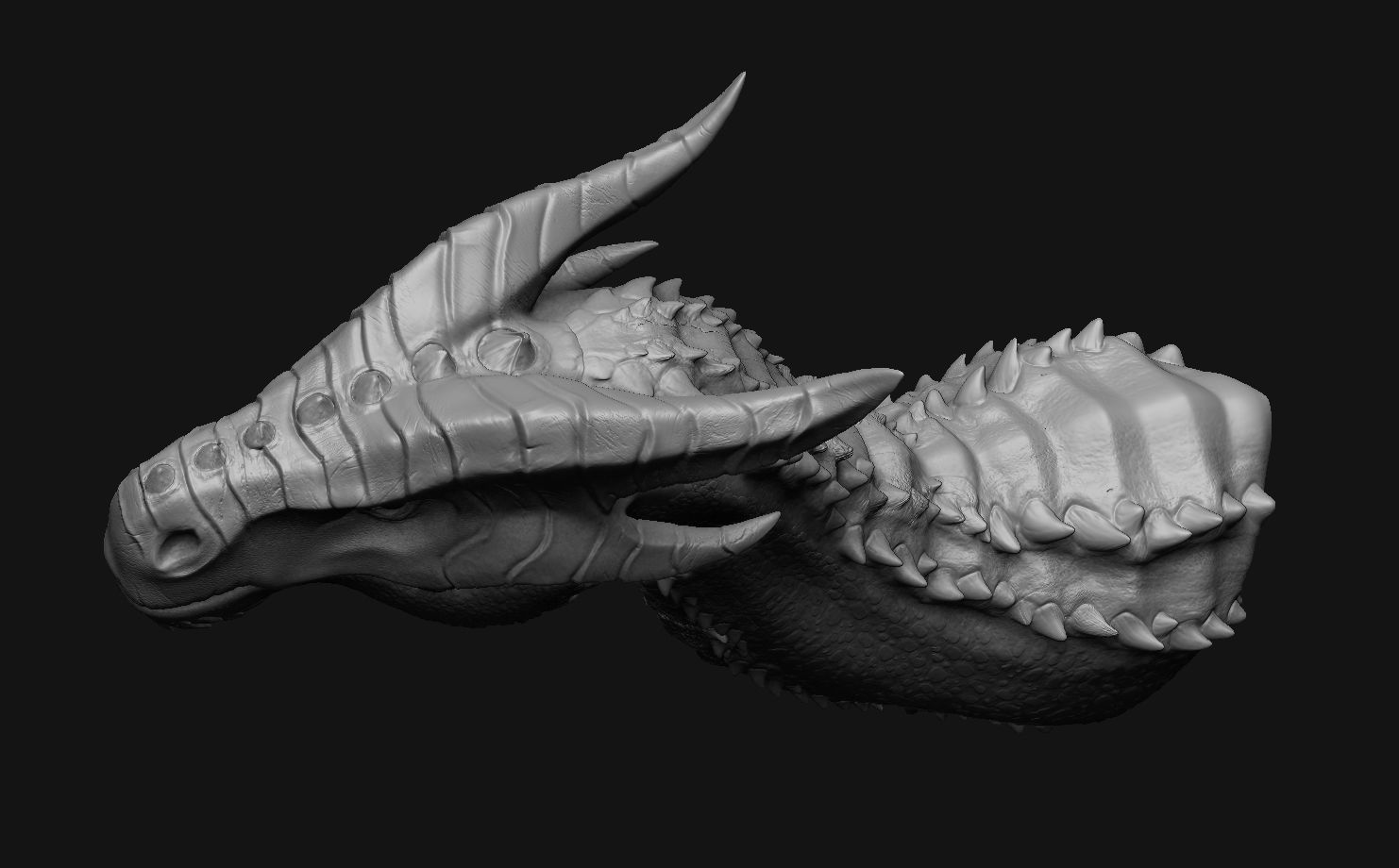 Dragon Head Pack 3D model_14