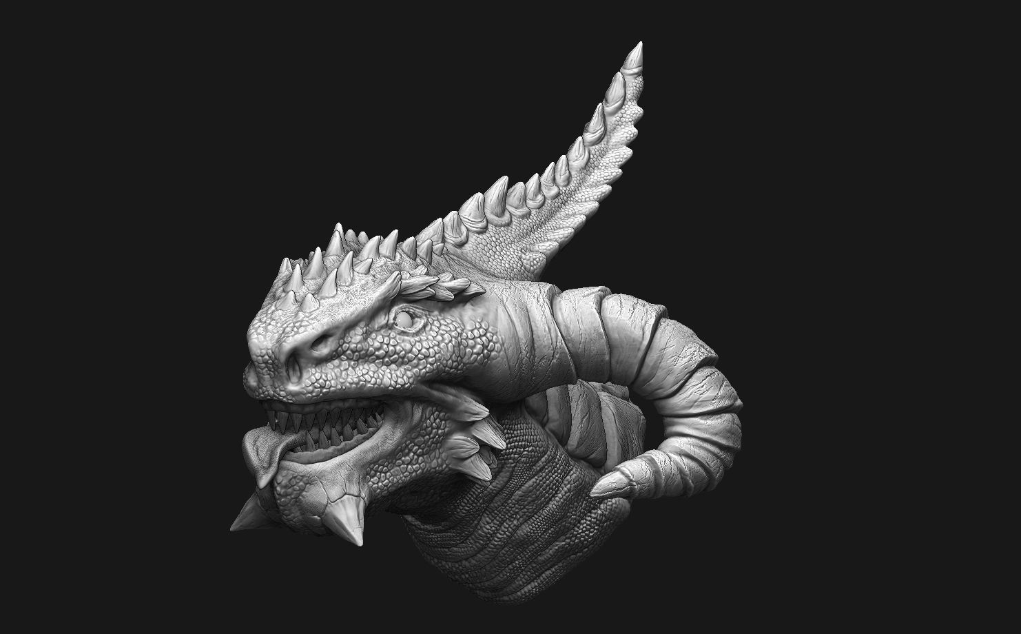 Dragon Head Pack 3D model_12