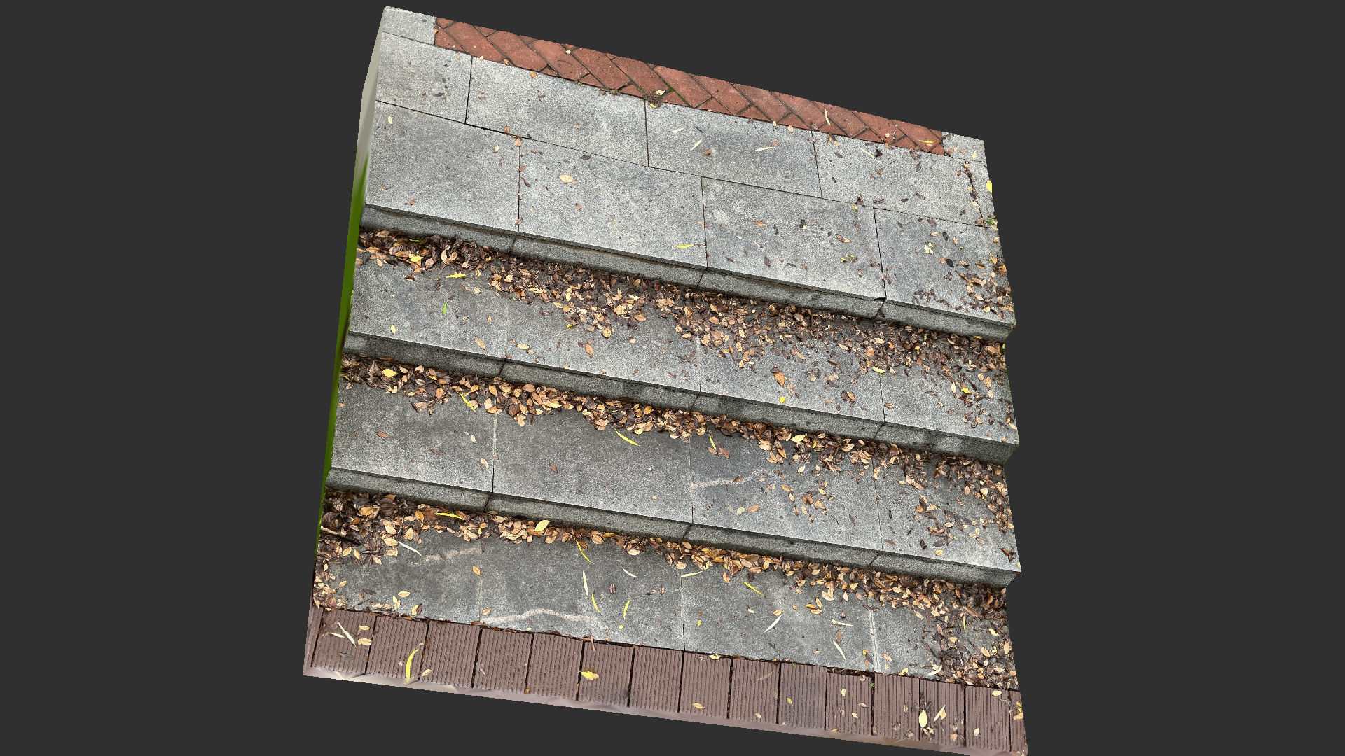 Steps with leaves in the park 3d scan 3D model_17