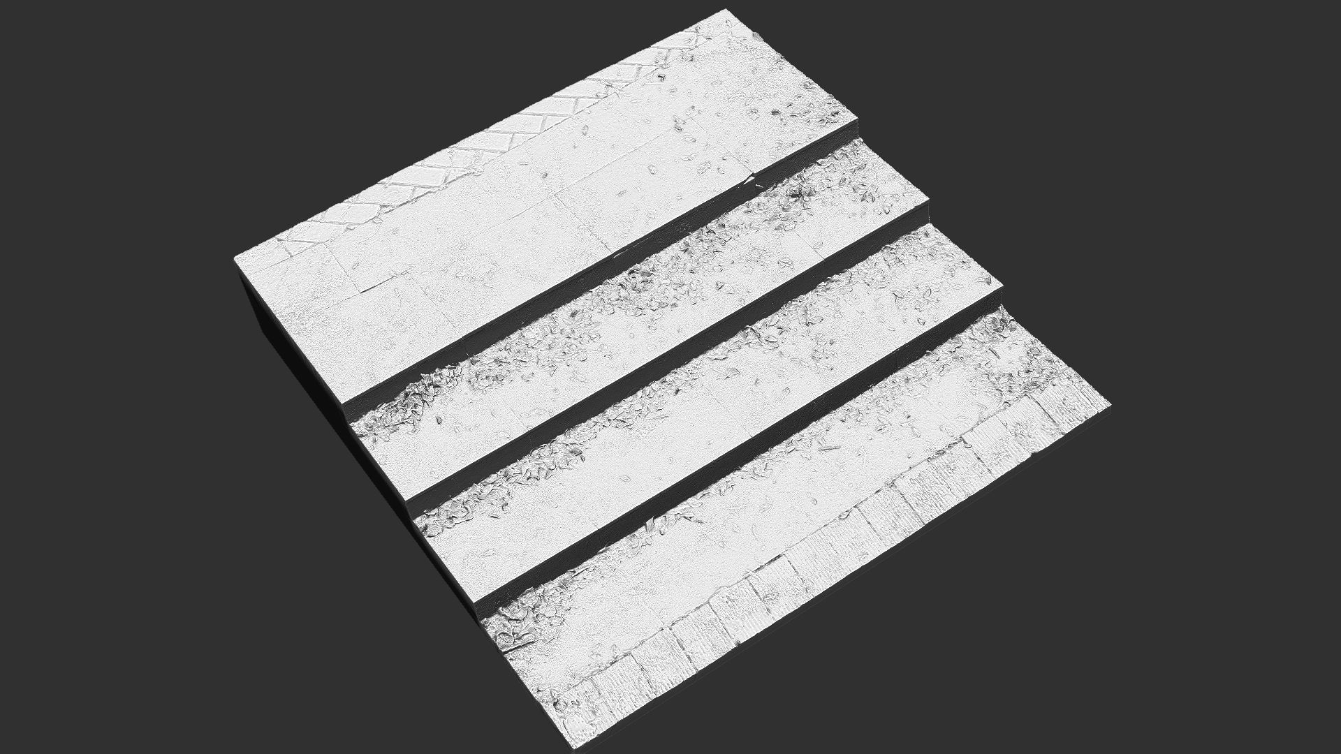 Steps with leaves in the park 3d scan 3D model_14