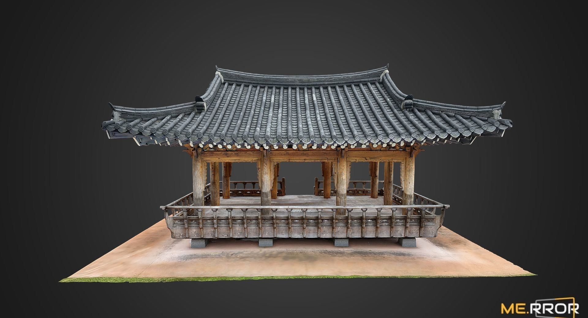 Korean Pavillion Low-poly 3D model_4