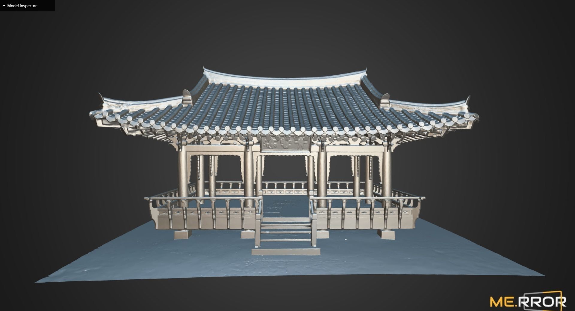 Korean Pavillion Low-poly 3D model_9