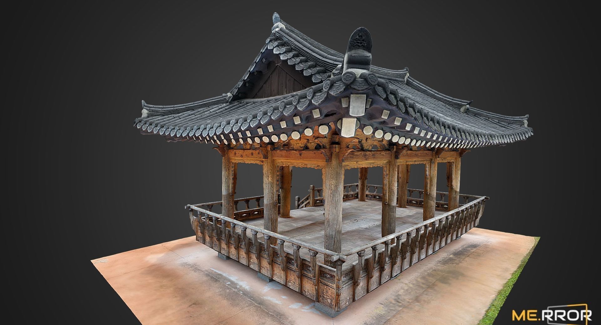Korean Pavillion Low-poly 3D model_3