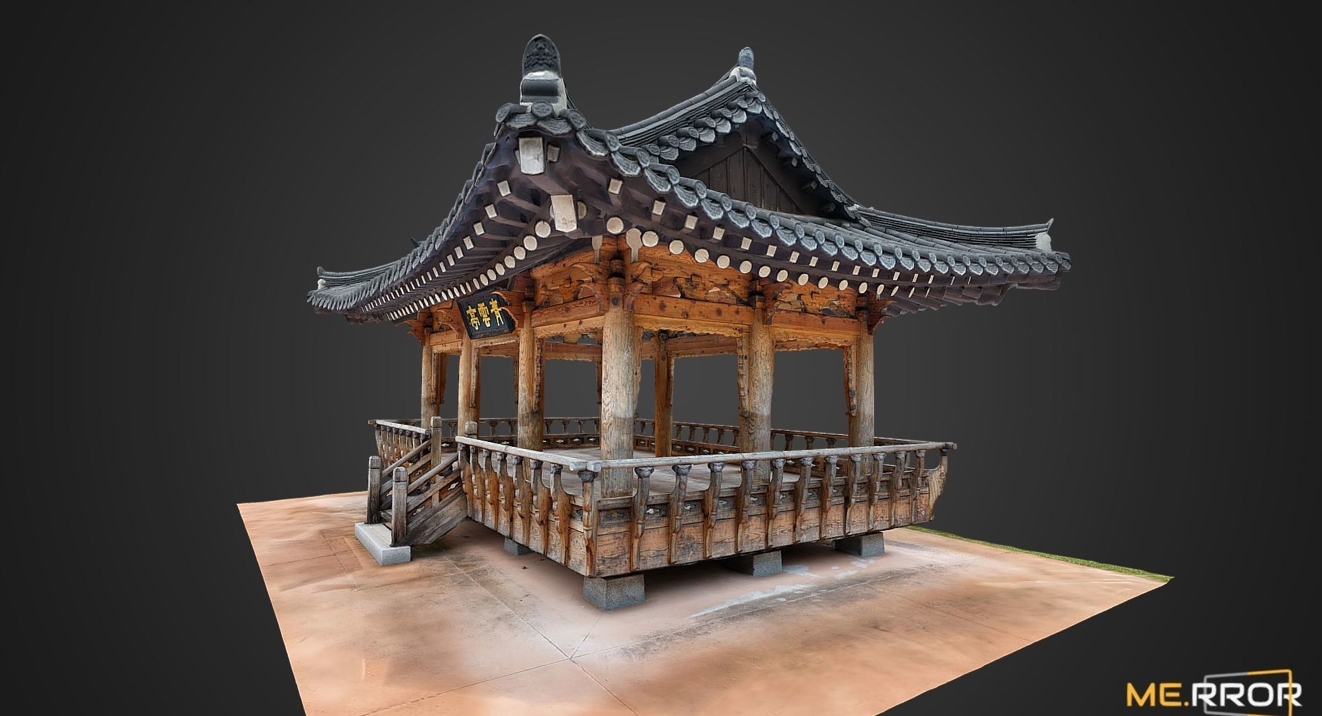 Korean Pavillion Low-poly 3D model_15