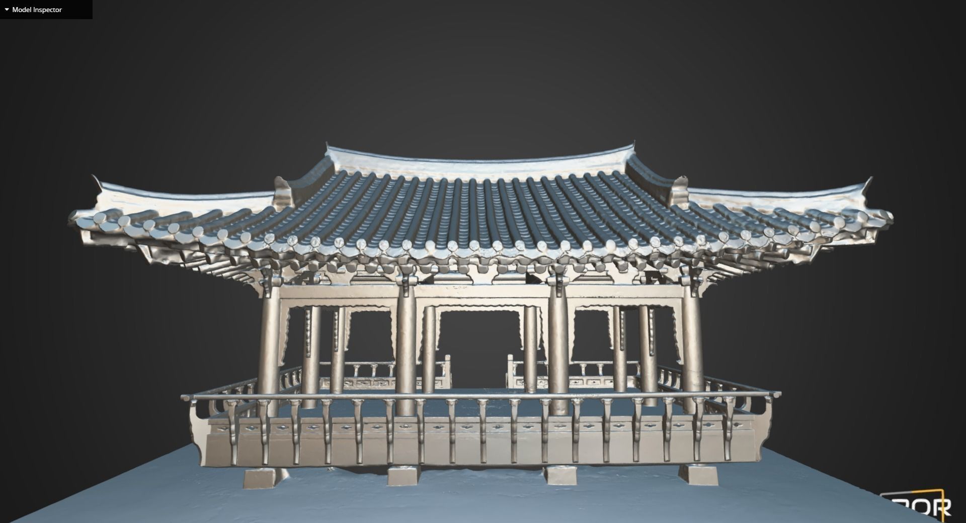 Korean Pavillion Low-poly 3D model_12
