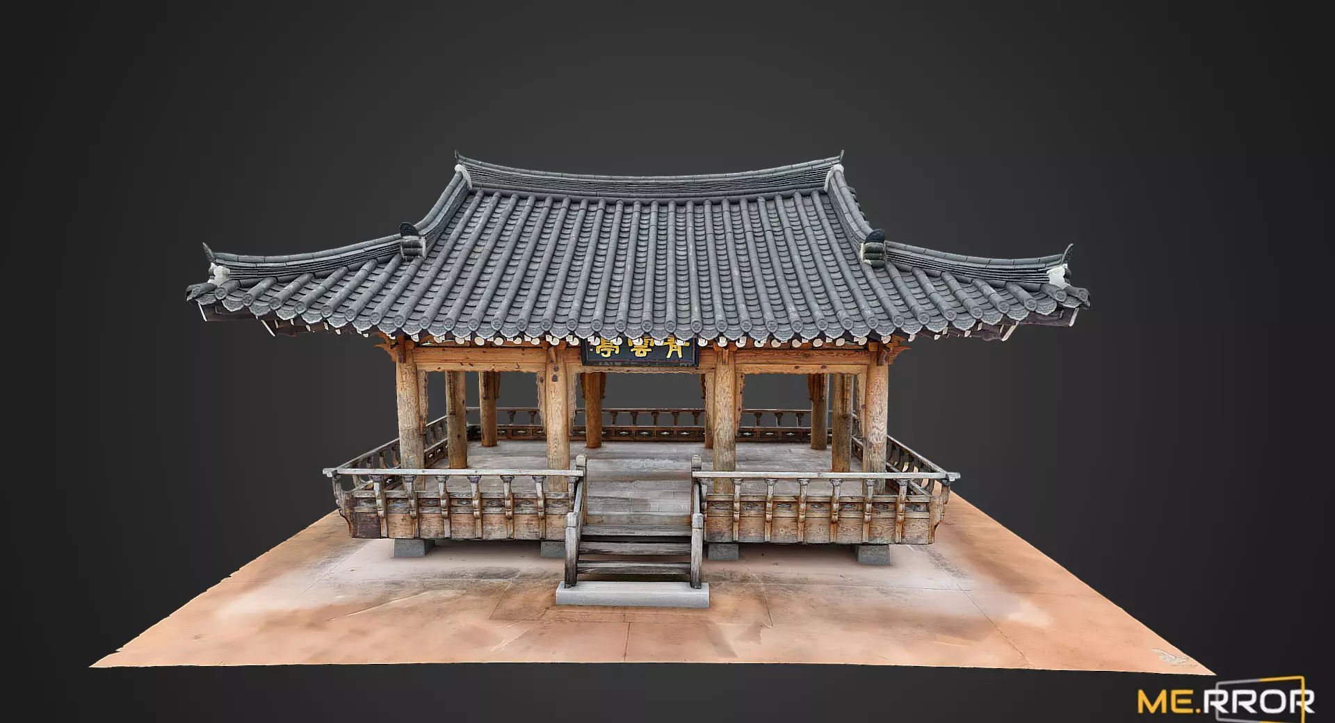 Korean Pavillion Low-poly 3D model_0
