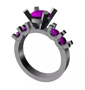 YD155 amethyst engagement ring