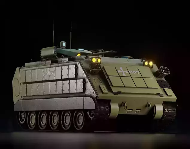 M113 Modernized Tank - Armored personnel carrier Low-poly 3D model
