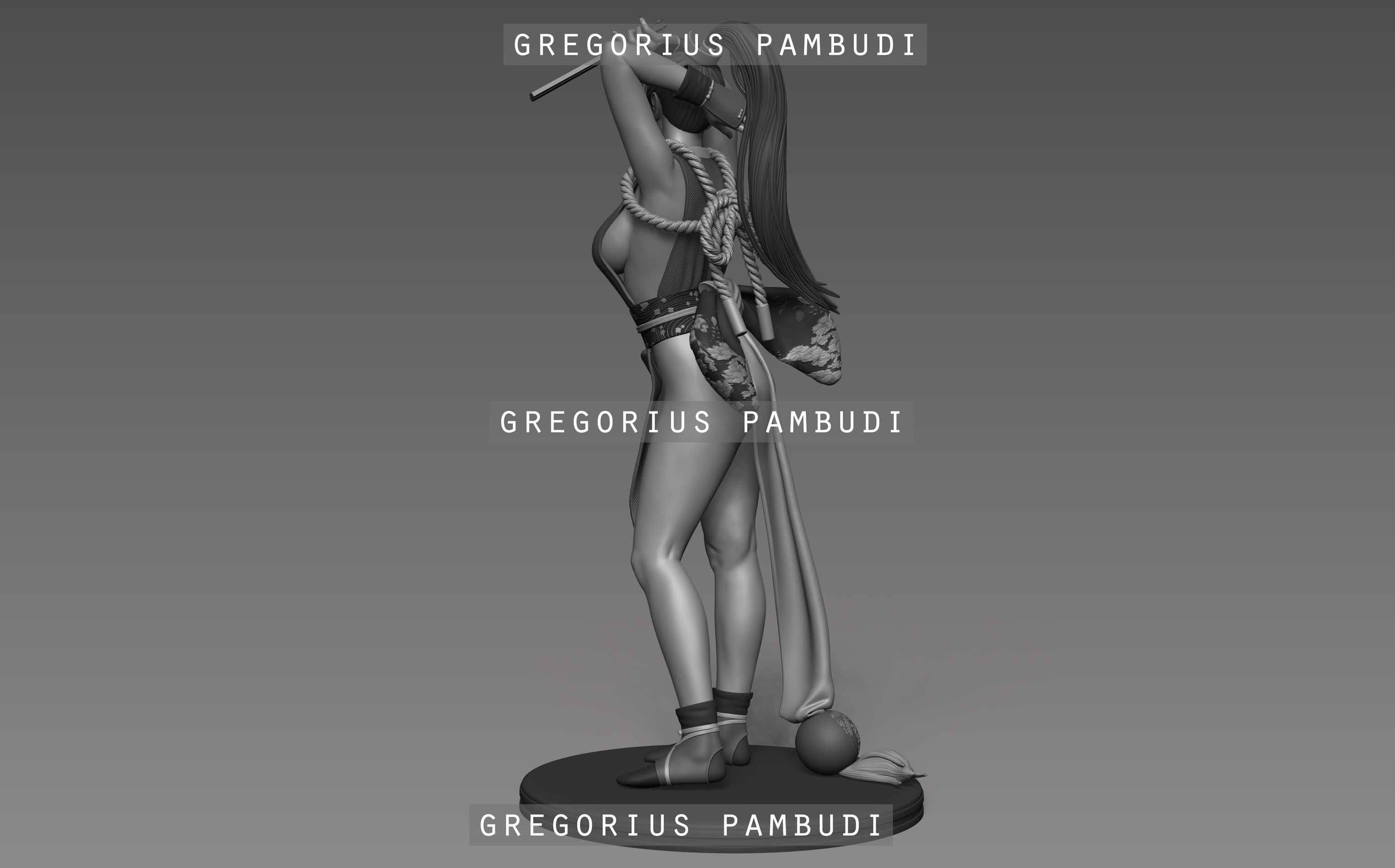 Mai Shiranui King of Fighters Fan Art Statue 3d Printable 3D print model_18