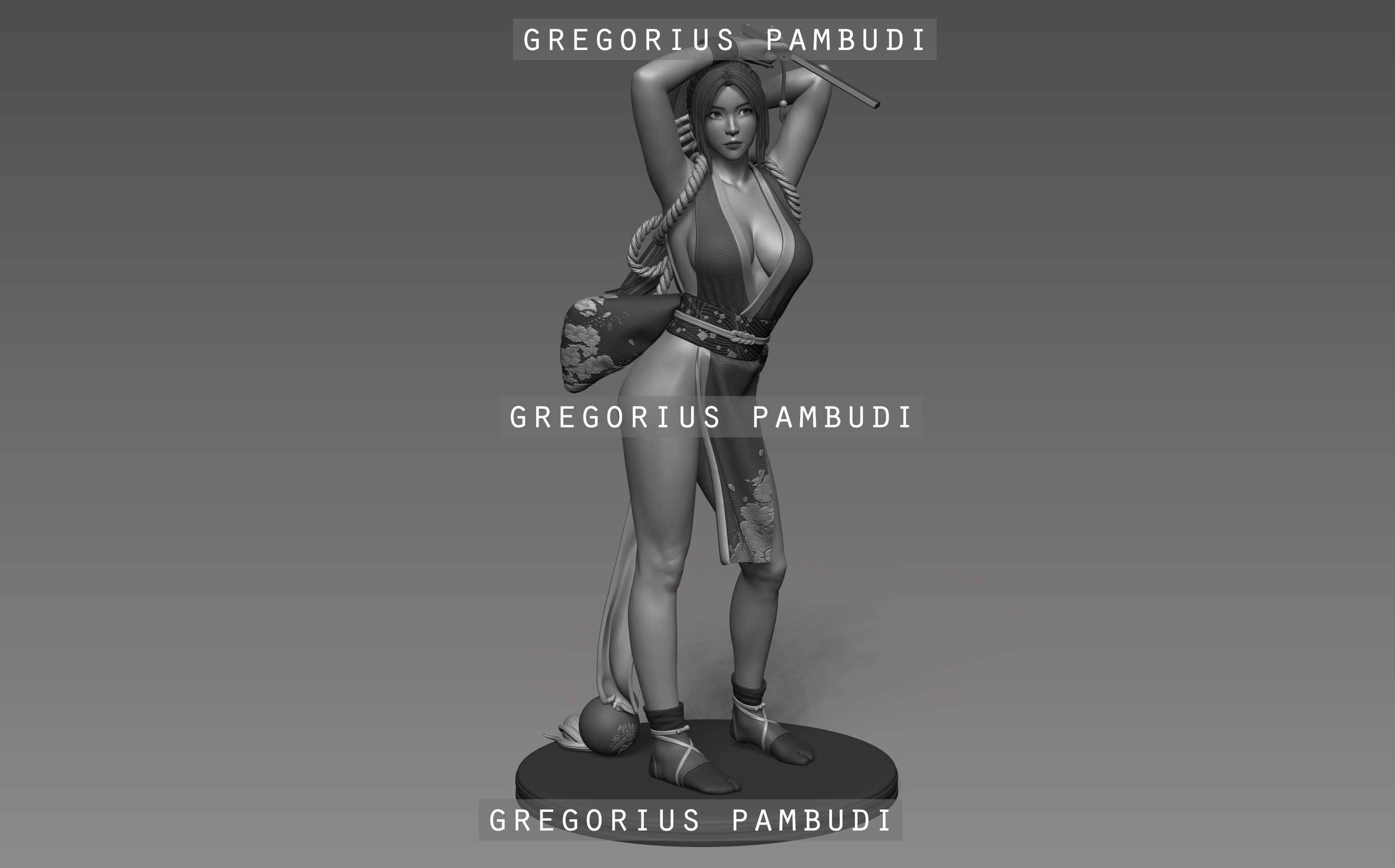 Mai Shiranui King of Fighters Fan Art Statue 3d Printable 3D print model_3