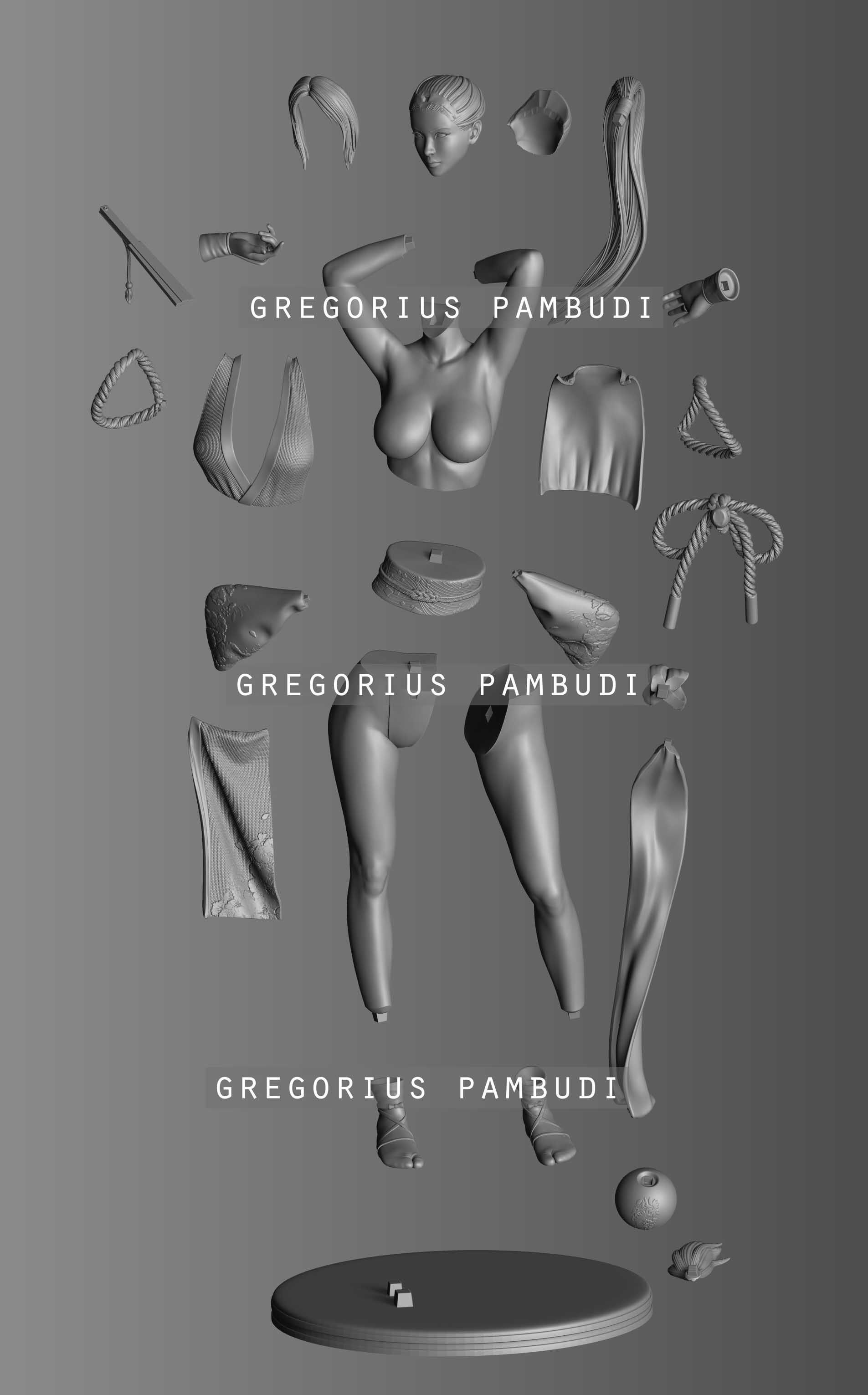 Mai Shiranui King of Fighters Fan Art Statue 3d Printable 3D print model_2