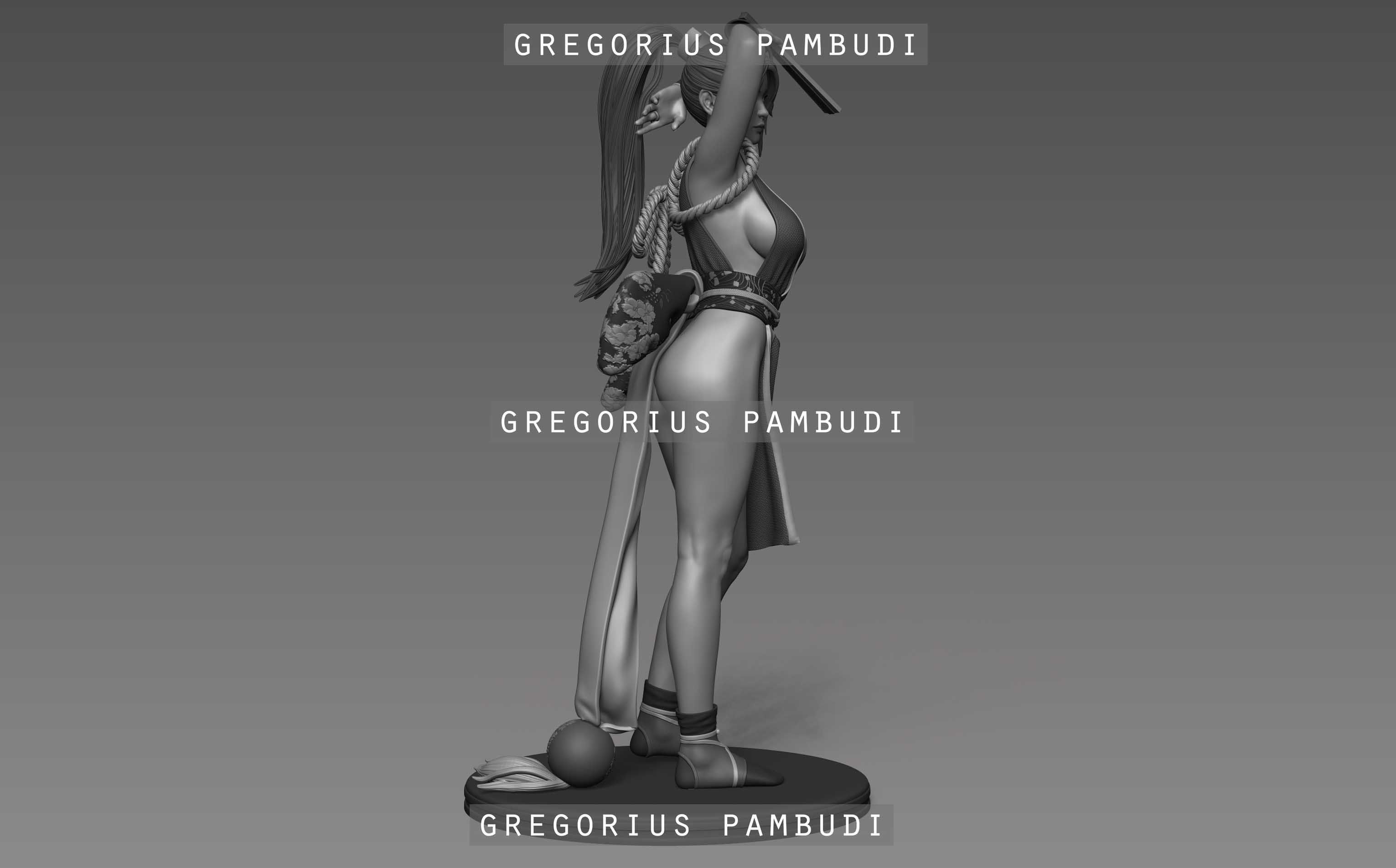 Mai Shiranui King of Fighters Fan Art Statue 3d Printable 3D print model_20