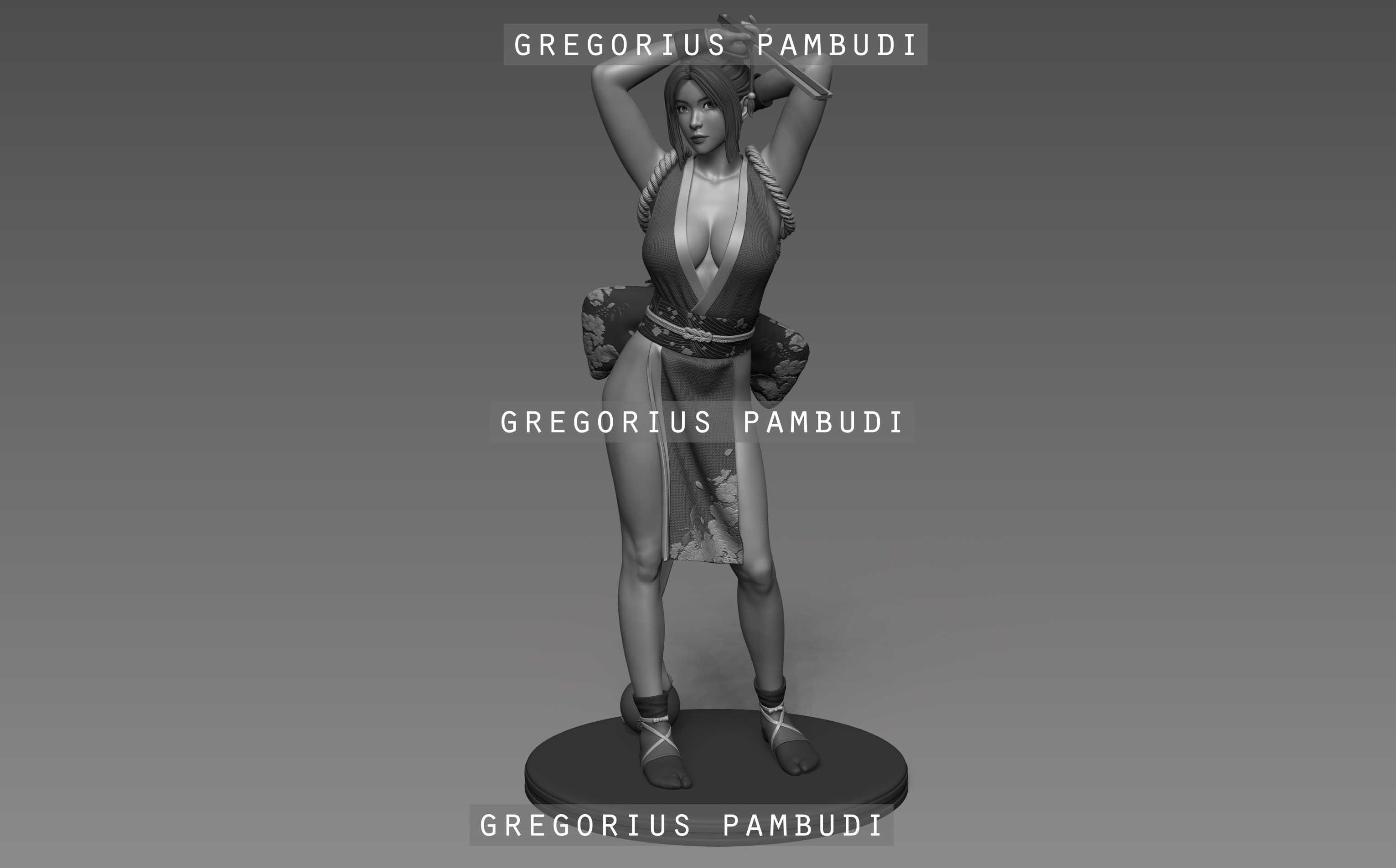 Mai Shiranui King of Fighters Fan Art Statue 3d Printable 3D print model_16