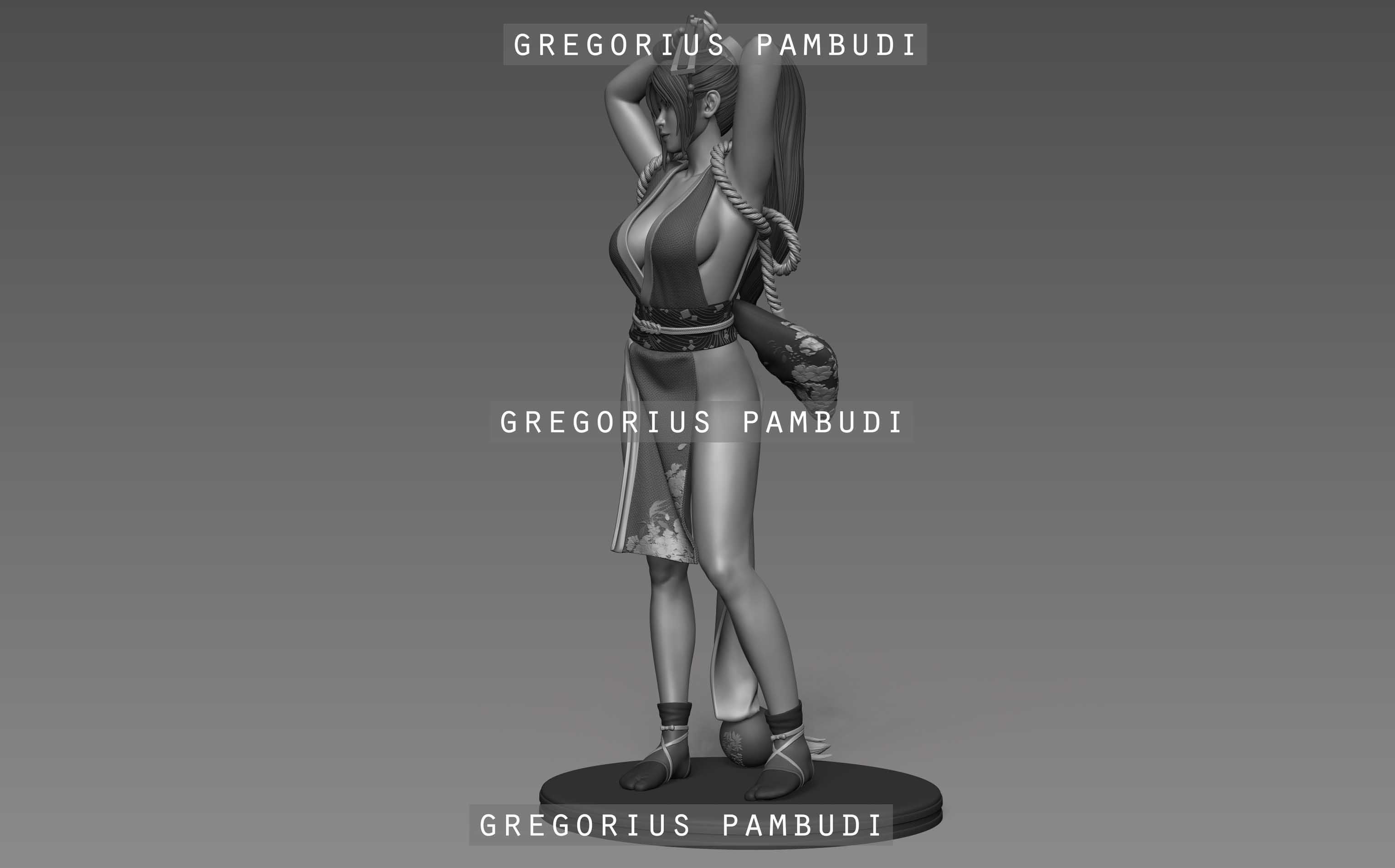 Mai Shiranui King of Fighters Fan Art Statue 3d Printable 3D print model_17